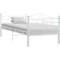 Cadre de lit de repos Blanc Métal 90 x 200 cm Vidaxl Blanc
