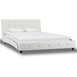 Cadre de lit Blanc Similicuir 120 x 200 cm Vidaxl White