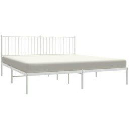 Vidaxl - Cadre de lit métal avec tête de lit blanc 183x213 cm White
