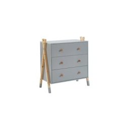 M-s - Commode enfant 3 tiroirs 81x40x85 cm gris clair et naturel - osny