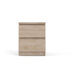 Nada Table de chevet à 2 tiroirs, imitation chêne Hickory. - Marron