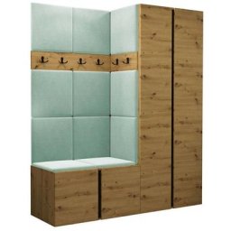 Ensemble entrée Hartford 266, Chêne artisanal, 186x158x46cm, Chêne artisanal, Stratifié,