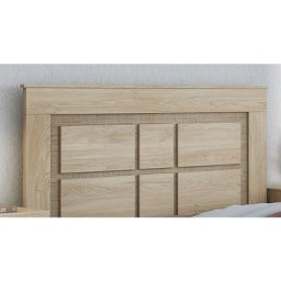 Tête de lit avec pieds coloris chêne cambrian, effet textile - Longueur 160 x Profondeur 3,8 x