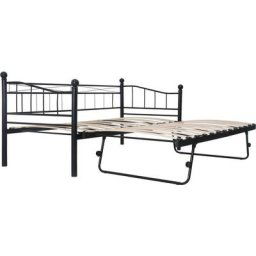 Cadre de lit Noir Acier 180x200/90x200 cm Vidaxl Black