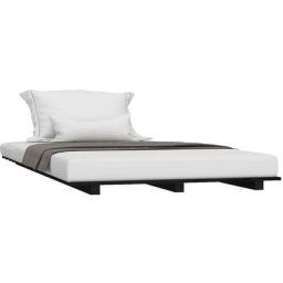 Cadre de lit Noir 100x200 cm Bois de pin massif Vidaxl Black