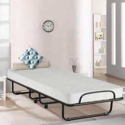 Lit Pliable d'appoint 190x80CM avec Matelas Épais à 4 roulettes Charge Max 120KG Lit Pliant à