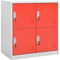 Armoires à casiers 2 pcs Gris clair et rouge 90x45x92,5cm Acier Vidaxl light grey and red
