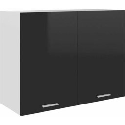 Armoire suspendue Noir brillant 80x31x60 cm Aggloméré Vidaxl High gloss black