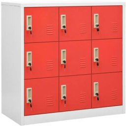 Armoire à casiers Gris clair et rouge 90x45x92,5 cm Acier Vidaxl light grey and red
