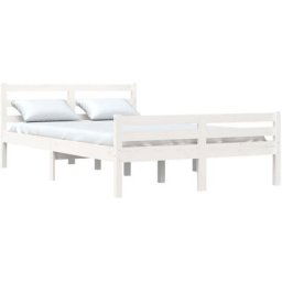 Cadre de lit Blanc Bois massif 150x200 cm Très grand Vidaxl White