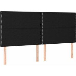 Têtes de lit 4 pcs Noir 80x5x78/88 cm Tissu Vidaxl Black