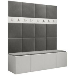 Ensemble entrée Hartford 268, Manila 16, 186x168x46cm, Blanc, Stratifié, Tapisserie, Mural, Mis
