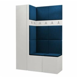 Ensemble entrée Miami 393, Blanc, 186x124x44cm, Blanc, Tapisserie, Stratifié, Mural, Mis - Blanc
