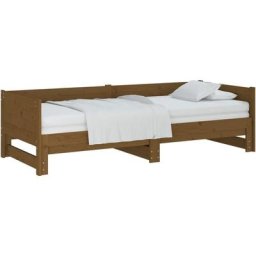 Vidaxl - Lit coulissant Marron miel Bois de pin solide 2x(90x190) cm Honey brown
