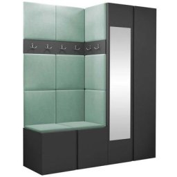Ensemble entrée Hartford 278, Manila 11, 186x158x46cm, Miroir, Graphite, Stratifié, Tapisserie,