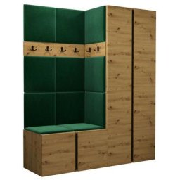 Ensemble entrée Hartford 266, Chêne artisanal, 186x158x46cm, Chêne artisanal, Stratifié,