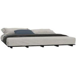 Cadre de lit Noir 200x200 cm Bois de pin massif Vidaxl Black
