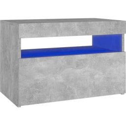 Table de chevet et lumières led Gris béton 60x35x40cm Aggloméré Vidaxl Gris béton