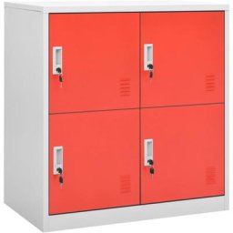 Armoire à casiers Gris clair et rouge 90x45x92,5 cm Acier Vidaxl light grey and red
