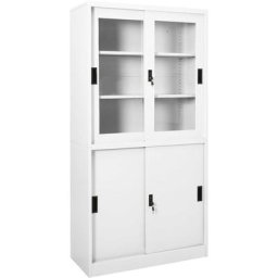 Armoire de bureau et porte coulissante Blanc 90x40x180 cm Acier Vidaxl Blanc