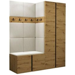 Ensemble entrée Hartford 266, Chêne artisanal, 186x158x46cm, Chêne artisanal, Tapisserie,