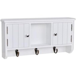Armoire murale pour clés et bijoux avec portes et crochets Vidaxl Blanc