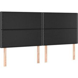 Têtes de lit 4 pcs Noir 80x5x78/88 cm Similicuir