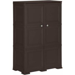 Armoire en plastique 79x43x125 cm Design de bois Marron Vidaxl Marron