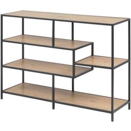 Ebuy24 - Sea Étagère, 3 tablettes de rangement, teinte naturelle, noir. - Naturelle