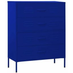 Vidaxl - Commode Bleu marine 80x35x101,5 cm Acier Navy blue