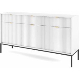 Commode nova sands KSZ154 Buffet avec 3 tiroirs blanc mat