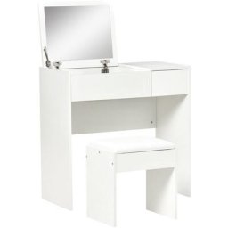 Coiffeuse table de maquillage design contemporain 80L x 40l x 79H cm miroir escamotable, tiroir,