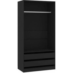 Garde-robe Noir 100x50x200 cm Aggloméré Vidaxl Black