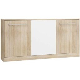 Armoire Lit escamotable Horizontal 90x200 cm Sonoma Blanc Lit Rabattable Lit Mural Roddy