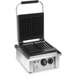 Gaufrier Électrique Professionnel Antiadhésif 2000W Minuteur Inox Fonte Émaillée - Gris, Noir,