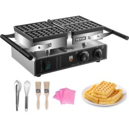 Gaufrier Revetement Antiadhesif Appareil a Gaufre Pour 2 Goffres 1600 w - Vevor