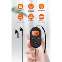 Harry - Radio de poche Mini Radio Fm Portable personnelle Radio Rechargeable petit écran lcd