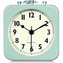 8.5cm Reveil Analogique Vert d Eau Carré Silencieux Petit Réveils de Voyage Métal pour Enfant