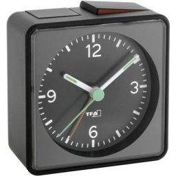 Réveil à quartz Tfa Dostmann 60.1013.01 noir Fluorescent aiguilles