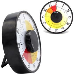 Minuteur Mécanique Géant - 60 Minutes - Grands Chiffres - 3 Zones de Couleur - Sur Pied ou