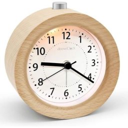 Réveil Matin à Piles, Réveil Bois Reveil Analogique de Voyage Lumineux Silencieux sans Tic-Tac avec