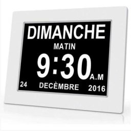 Horloge calendrier numérique One Piece 7 pouces avec date et heure, horloge Alzheimer pour parents,