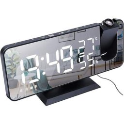 Réveil à Projection pour Chambre à Coucher Grand écran Miroir led 7,4 '' et Radio-réveil à 4