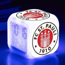 Club de football de la Coupe du monde réveil numérique(A), lumières colorées réveil Horloge carrée