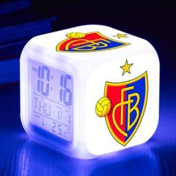Club de football de la Coupe du monde réveil numérique(C), lumières colorées réveil Horloge carrée