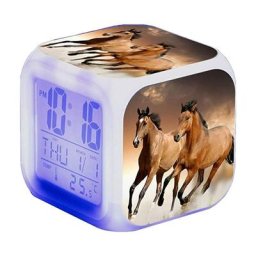 Réveil cheval - Alarme animale - led - Avec lumière - Brillant dans la nuit - Pour enfants et