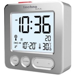 Techno Line WT 265 radiopiloté(e) Réveil argent Heures de réveil 1 C174651