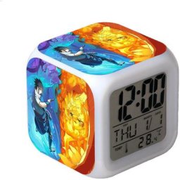 Naruto réveil numérique(B), lumières colorées réveil Horloge carrée, Meilleur Cadeau pour garçons