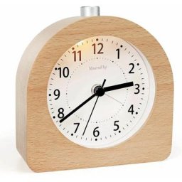 BSR - Réveil à piles Fonction Snooze Réveil Voyage Bois Réveil analogique lumineux Silencieux Sans