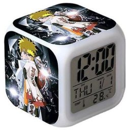 Naruto réveil numérique(D), lumières colorées réveil Horloge carrée, Meilleur Cadeau pour garçons